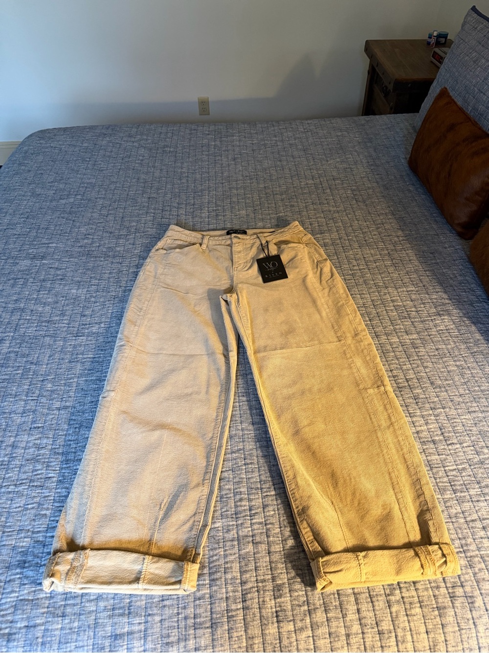 Risen Jeans x Wild Oak Boutique Tan  Corduroy Barrel Pants